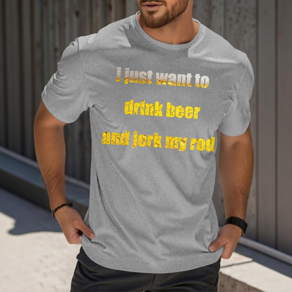 Men's Crew-neck Casual Printed Short-sleeved T-shirt Top