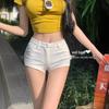 Women's Low Waist Slimming White Hot Shorts - Casual Summer Wear