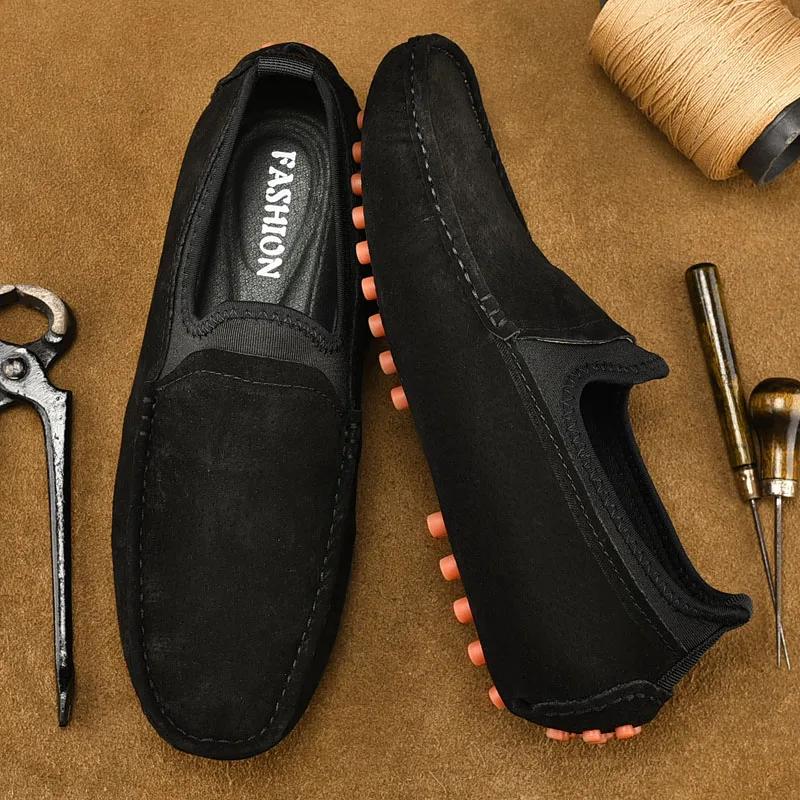 Men's Le Fu Shoes Luxury 2025 New Suede Casual Boat Shoes Driving Shoe Soft Leather Shoe Zapatos Brand Promotion Flat Shoes
