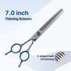 Fenice Professional 7.0/7.5/8 Inch JP440C Steel Left Hand Shears Blue Diamond Double Tail Nail Scissors Set for Pet Dog Grooming