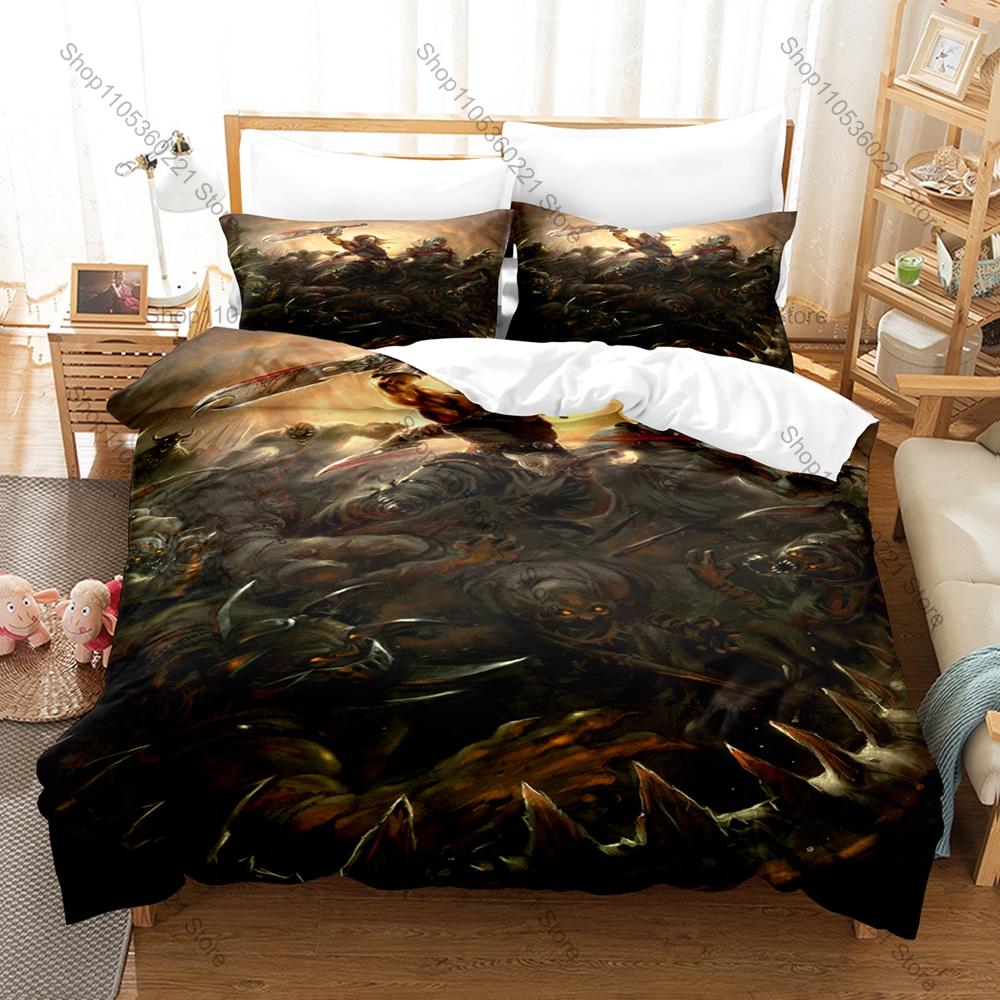 Cool Icon Garshasp Warrior Graphic Monster Slayer Gaming Bedroom Decor Bedding Duvet Cover + 2 Pillowcases Old PC Game Fan Room