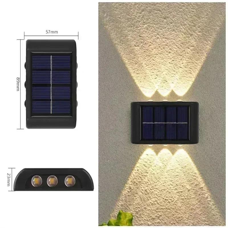 Solar Wall Lights Outdoor Warm/White Solar Wall Mount Porch Lamp Up And Down Lighting For Garden Street Landscape Balcony Patio