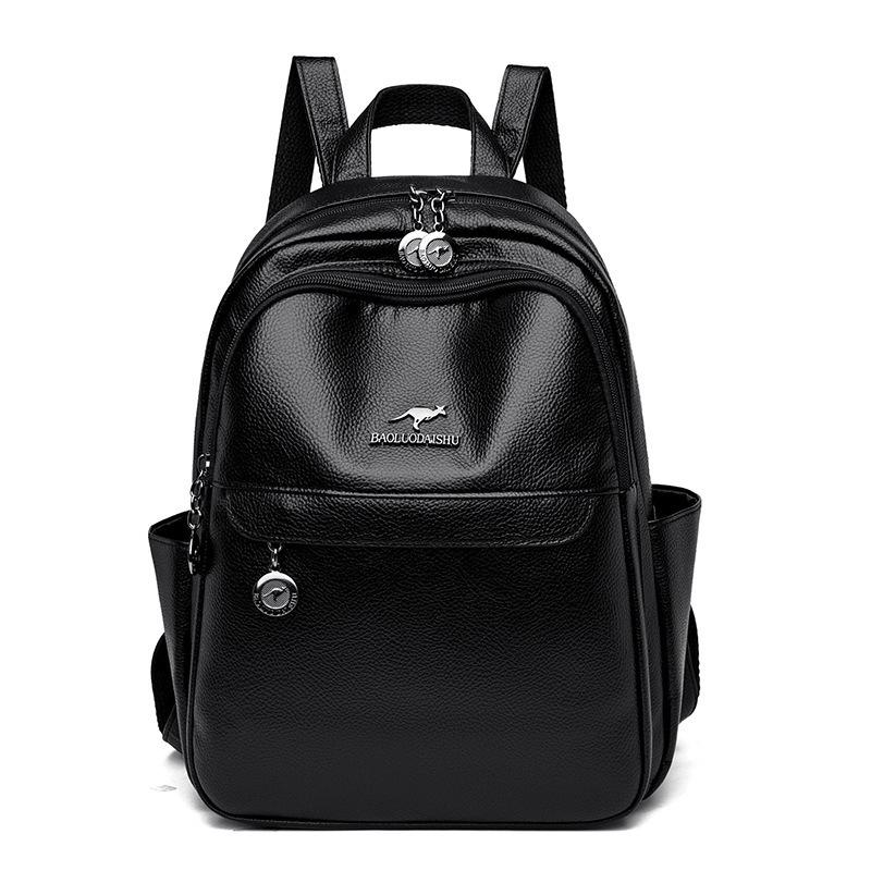 Schoolbag Backpack Women's 1011 New Versatile Large Capacity Soft Leather Student School Bag Outdoor Travel Backpack Women's Backpack