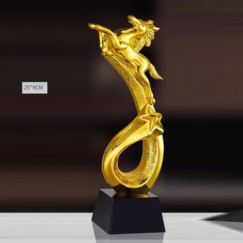 

Customized Horse-shaped Resin Crystal Trophy Color Printing Prize Sports Award Outstanding Employee Souvenir Home Decoration 1Pc