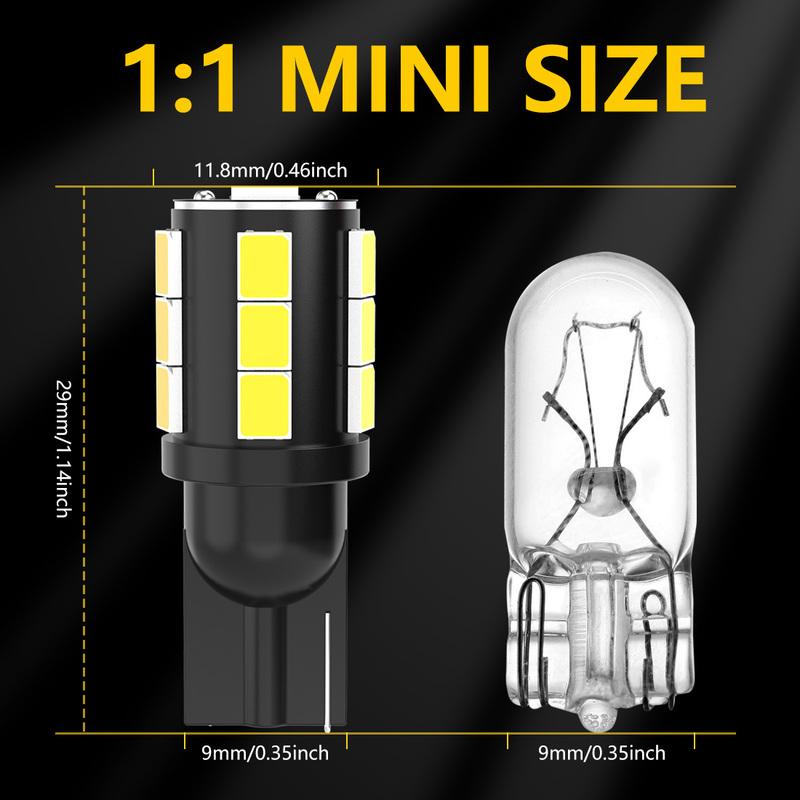 10x T10 W5W Car Led Interior Bulbs 6000K White 2835 SMD Technology For Lexus RX Honda CR-V Subaru Outback