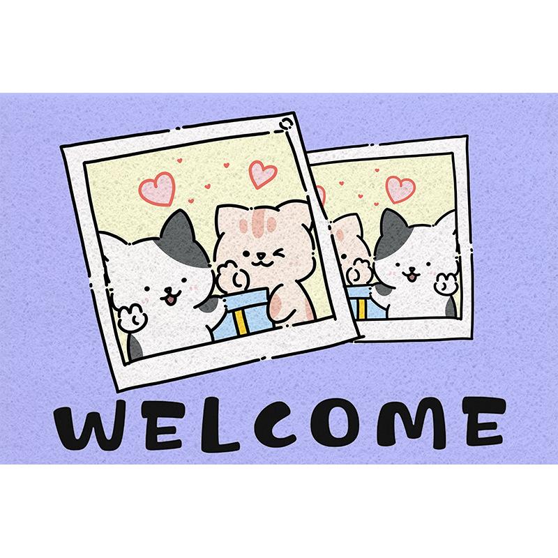 Cartoon Dog Diatom Mud Floor Mat Welcome Carpet for Living Room Entryway Non-Slip Bathroom Shower Area Footpad Kitchen Decor Rug