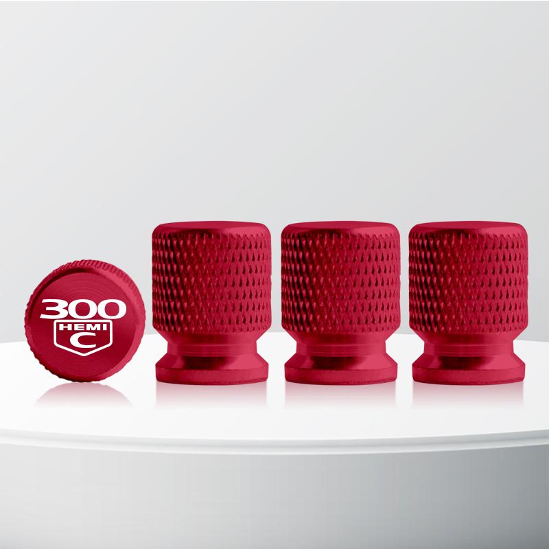 Aluminum 300 HEMI C Logo Car Wheel Tire Valve Stem Caps Tyre Valve Covers For Chrysler 300C 300E Concorde Eagle Dodge 4pcs ZZ9