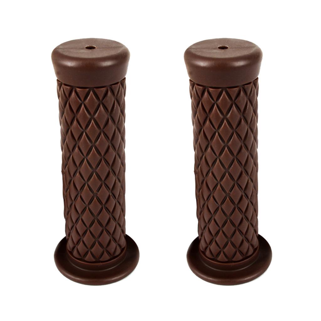 2 Pair Motorcycle Retro Handle Bar Handlebar Grips Dark