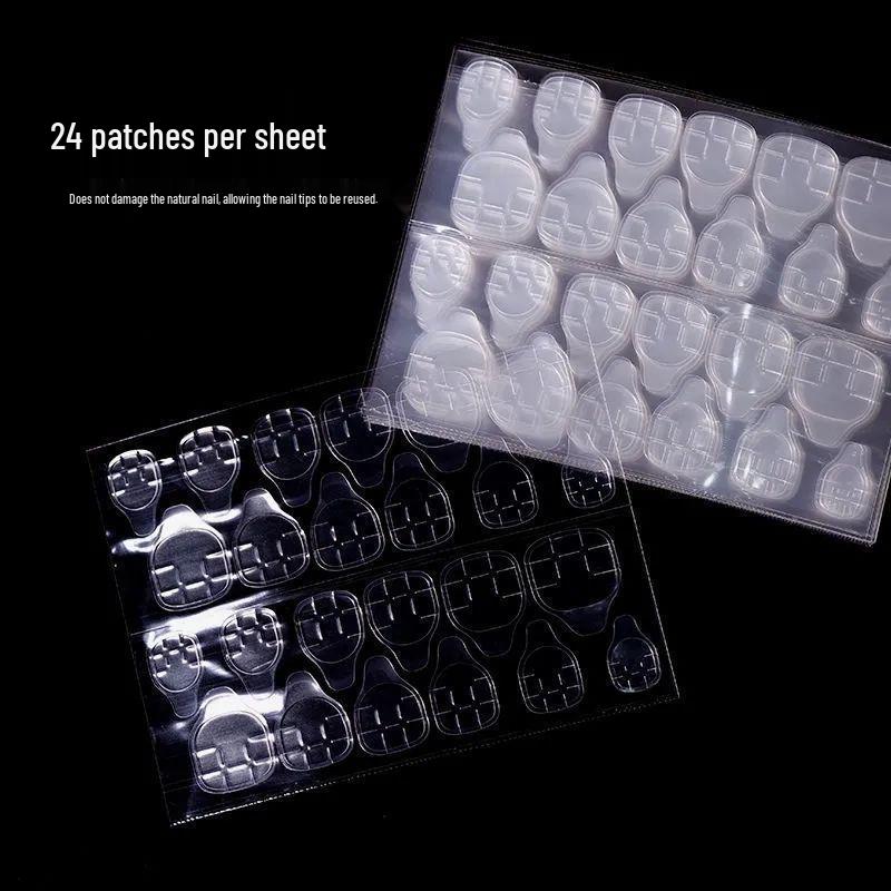 

Водостойкие износостойкие наклейки для ногтей с желтым клеем: Сверхлипкий, Без следов, Двусторонний клей для маникюра, 24 штуки. Standard