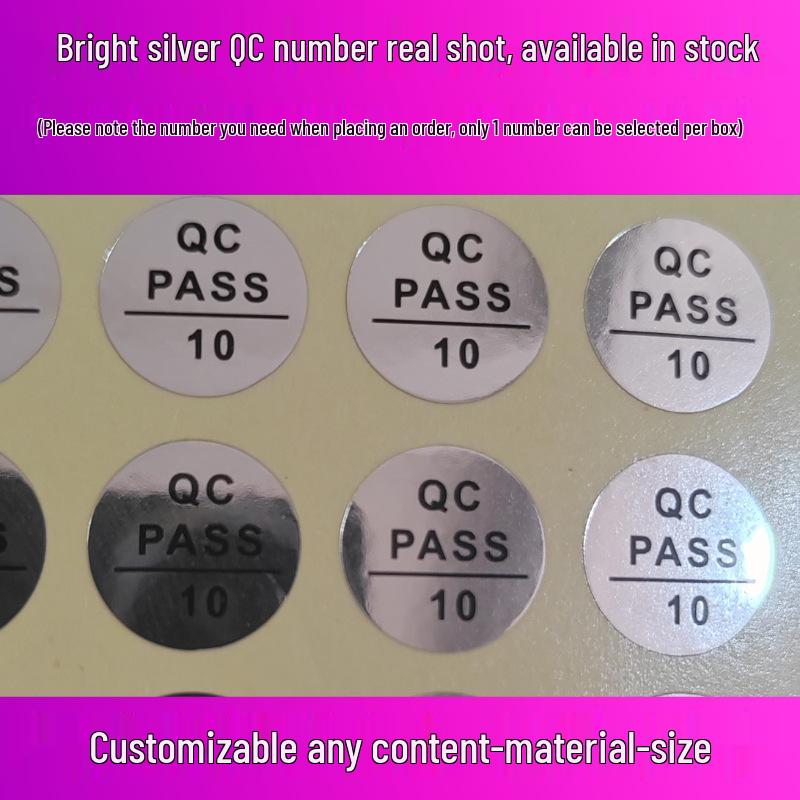 Bright Silver Self-Adhesive Laser Anti-Counterfeit QC Label Sticker