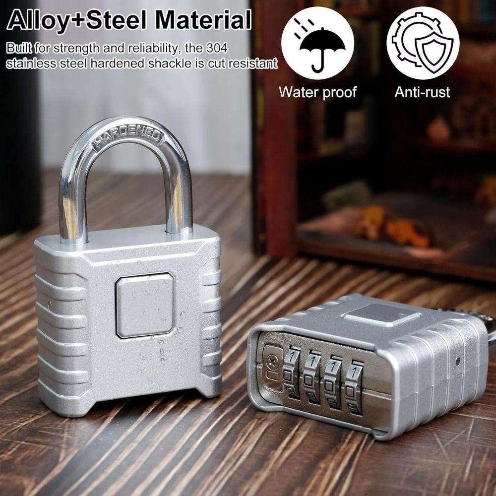 Zinc Zinc Alloy Combination Padlock 4-Digit Number Drawer Cabinet Lock Password Code Locks  Gate Hasp Storage