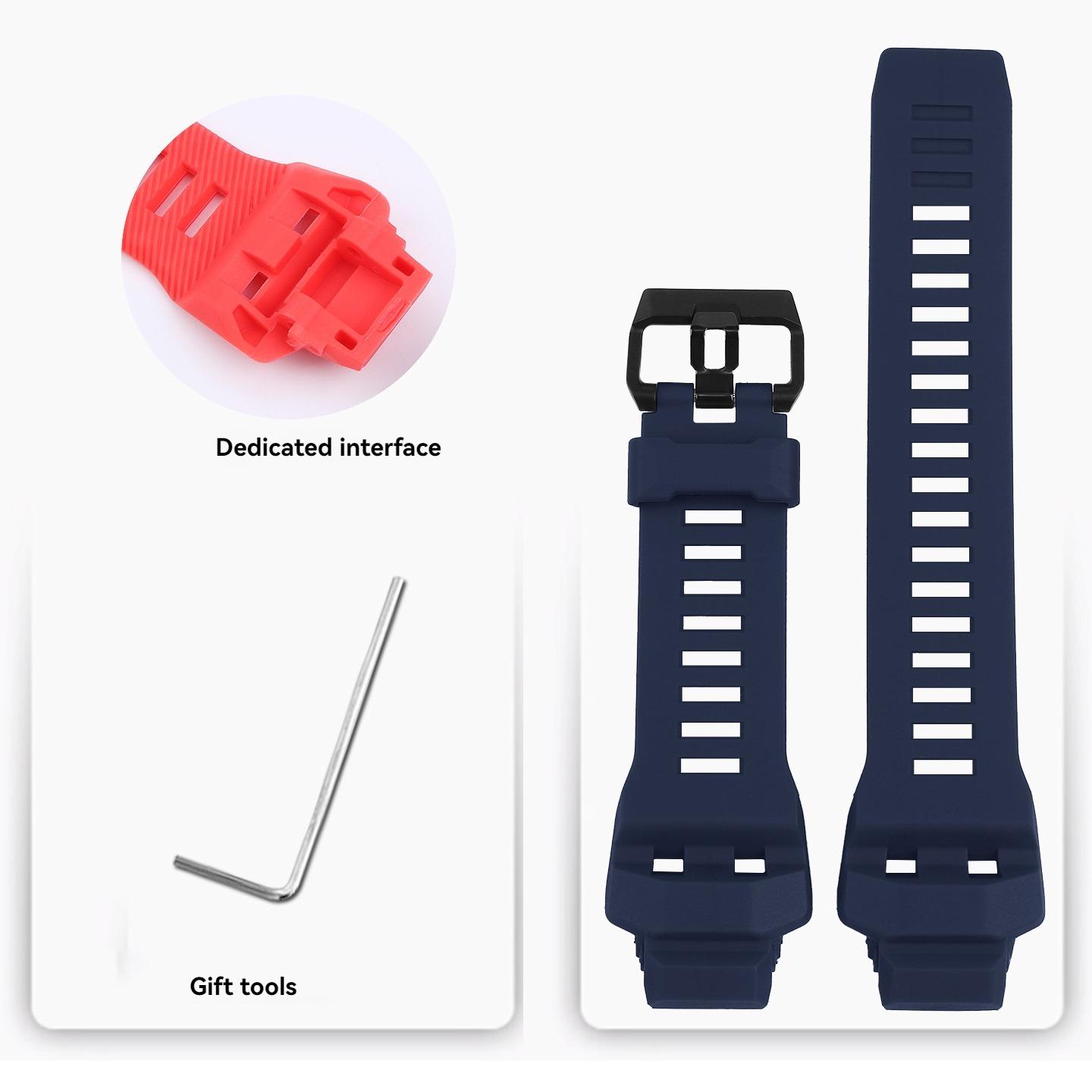 

For Casio G-SHOCK Series Rubber Watchband 3475 Cat Man GBD-H1000 GBDH1000 Replacement Silicone Sports Watch Strap with Tools синій