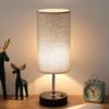 Lampada LED Touch Ricaricabile USB con Dimmerazione Continua e a Tre Velocità, Paralume in Tessuto per Camera da Letto o Comodino