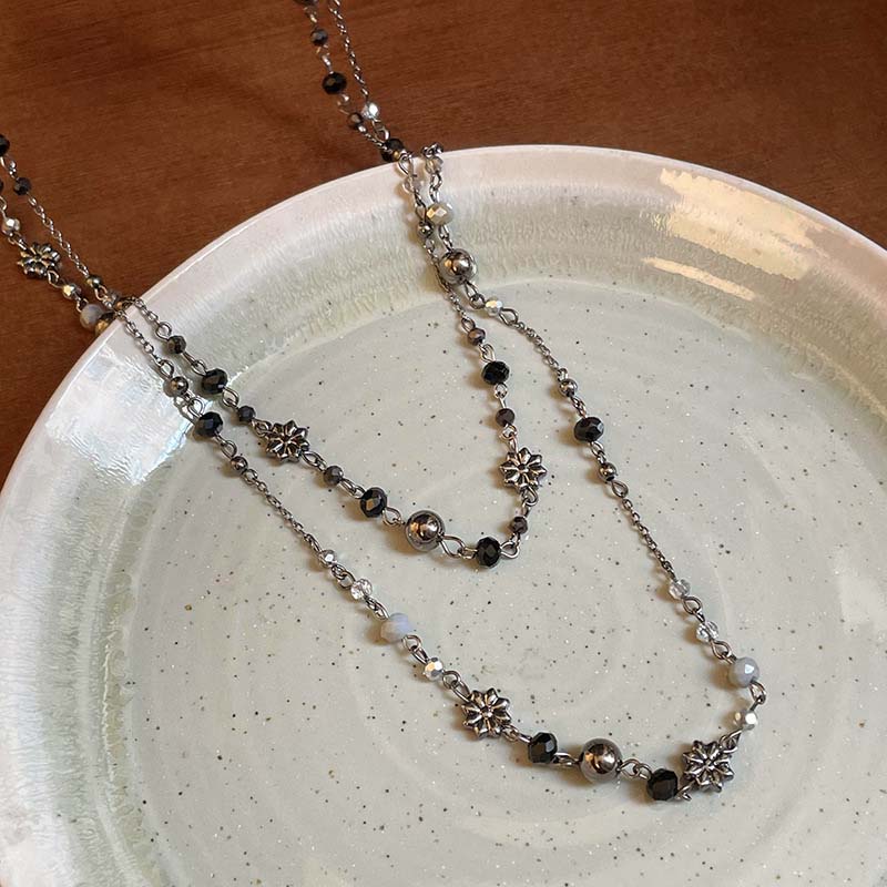 

Винтажные двухслойные ожерелья с цепочками из бисера в виде цветов для женщин, богемный этнический стиль, цепочка для свитера из стекляруса, циркон
