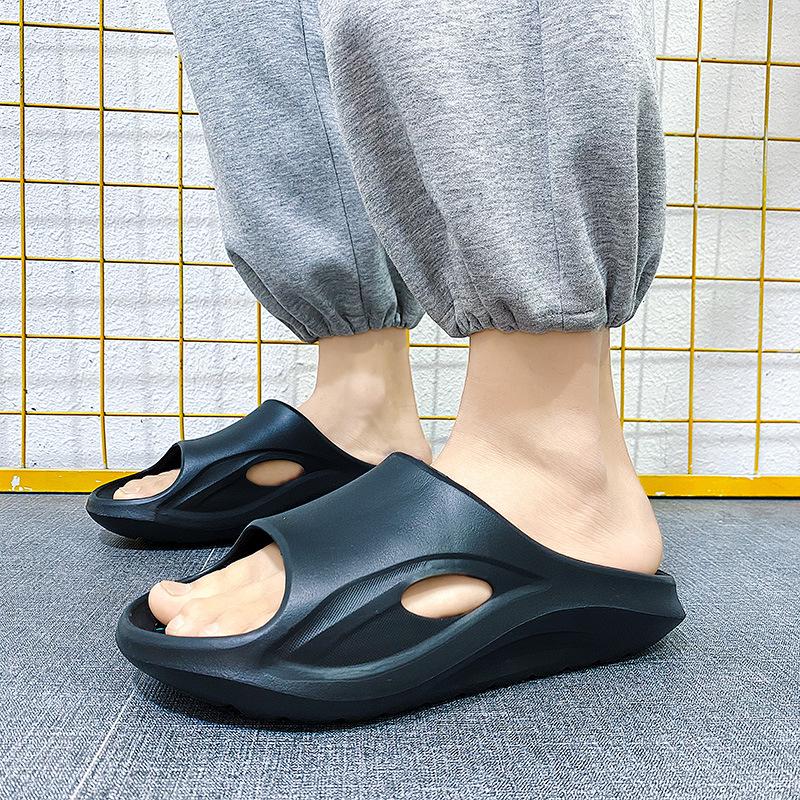 

Летние тапочки домашние ванная комната ванна водонепроницаемые нескользящие универсальные шлепанцы пляжная обувь пляжные толстая подошва прохладные тапочки 36 чёрный
