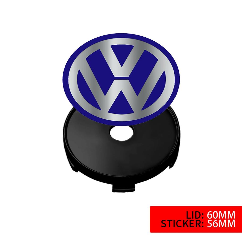 4PCS 60MM Car Wheel Center Hubcaps Cover For Volkswagen VW R GTI Polo Sharan Golf Scirocco Touran Tcross Tiguan Passat B6 zk7