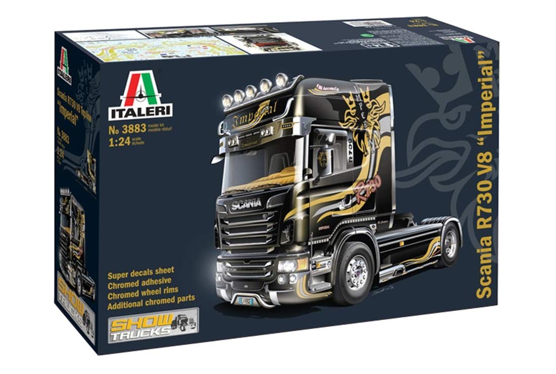 Italeri Масштаб Тягач Scania V8 Topline Пластиковая Модель IT3883 1/24  Имперский чёрный