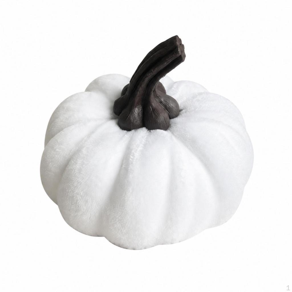 10 Pieces Pumpkin Ornament Rustic Style Ribbed Tabletop for Thanksgiving,