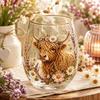Transparent Embossed Glass Cup Bee Bird Pattern Mug Multi-Purpose Clear Milk Cup  Gifts