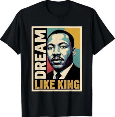 Mese della Storia Nera Martin Have Dream Giorno di Martin Luther King T-shirt 100% Cotone Magliette da Uomo Top