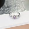 Neun Violett Aus Feuer Violett Zirkon Gebürsteter Offener Ring Damen Nische High-End Farbjuwel Persönlichkeit Leichter Luxus Ring