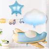 6pcs Matte Airplane Balloon Set, Airplane, White Cloud, Star Balloons, R Birthday Party, Adventure Theme Party Decorations