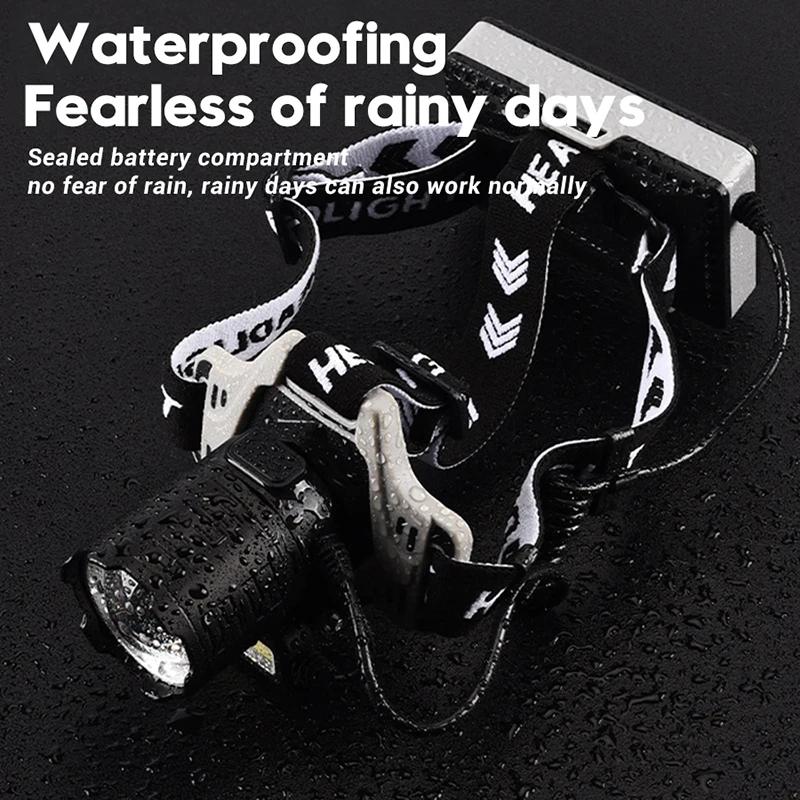 Strong LED Headlights Intelligent Sensors Flashlights Outdoor Camping Night Fishing Lighting Torches Variable Focus Lanterns