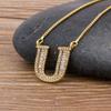 Nidin Light Luxury A-Z 26 Letters Necklace Zircon Pendant for Women Initials Name Necklace Fashion Party Wedding Jewelry Gift