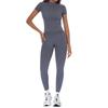 JYL Seamless Ribbed Tight Quick Dry Yoga Set Casual Fitness Outfit
