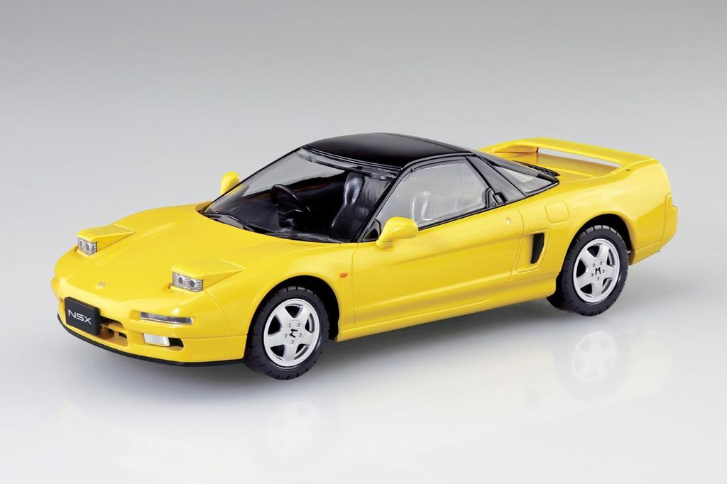 Aoshima Bunka Kyozai Scale Rakupla Snap Kit Honda NA1 NSX Yellow Plastic Model (AOSHIMA) 1/32 No. 19-IY (Indy Pearl) Pre-Colored