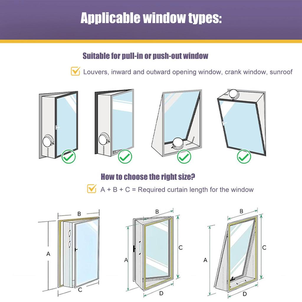 Portable AC Window Vent Kit Waterproof Zipper Opening Insulation Panel Portable AC Unit Window Kit for Indoor Home Kitchen