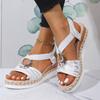 New 2025 Women's Wedges Sandals Summer Snake Print Platform Sandals Gladiator Shoes Woman Comfort Casual Med High Heels Sandals