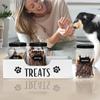 White Wooden Dog Treat Container Large Capacity Dog Food Storage Holder Airtight Dog Treat Bin for Pet Gift Supply Accessories