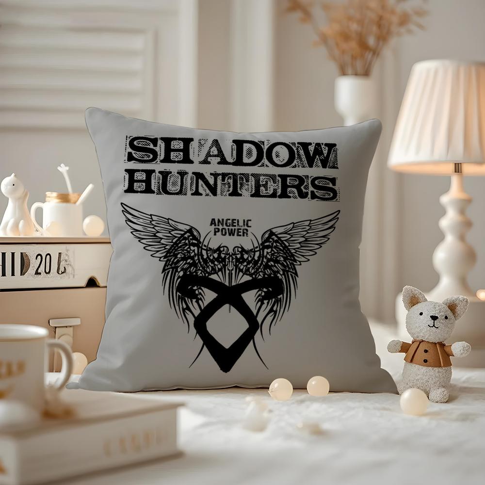 Hot TV SShadowhunters Cushion Cover Antidustmite Pillowcase Invisible zipper silky short plush Sofa cushion cover