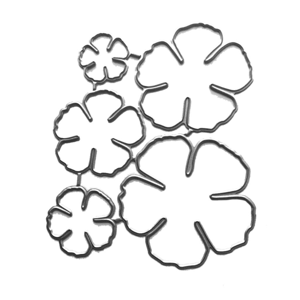 Five Petal Flower Cutting Dies Carbon Steel Metal Mold Template Supplies 1 светло-желтого