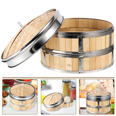 Stainless Steel Bamboo Steamer Basket Set 26 Steaming Baskets + 26 Lids Random Color Practical Perfect for for Cooking