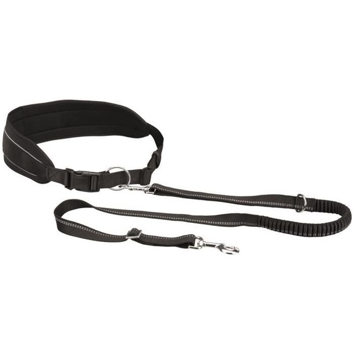 TRIXIE Ceinture Ventrale Avec Laisse 75-120 - 9 Cm - Noir - Pour Chien