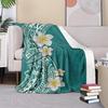 Blue-green Hawaiian pattern Blanket for Sofa Bed Travel Camping Living Room Office Conditioning Blanket for All Seasons Gifts