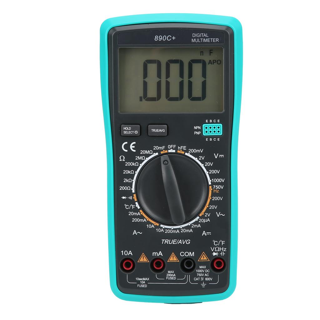 Multimetro Digitale 890C+ con Temperatura Protezione Anti-Bruciatura Automatica Misuratore di Tensione e Corrente