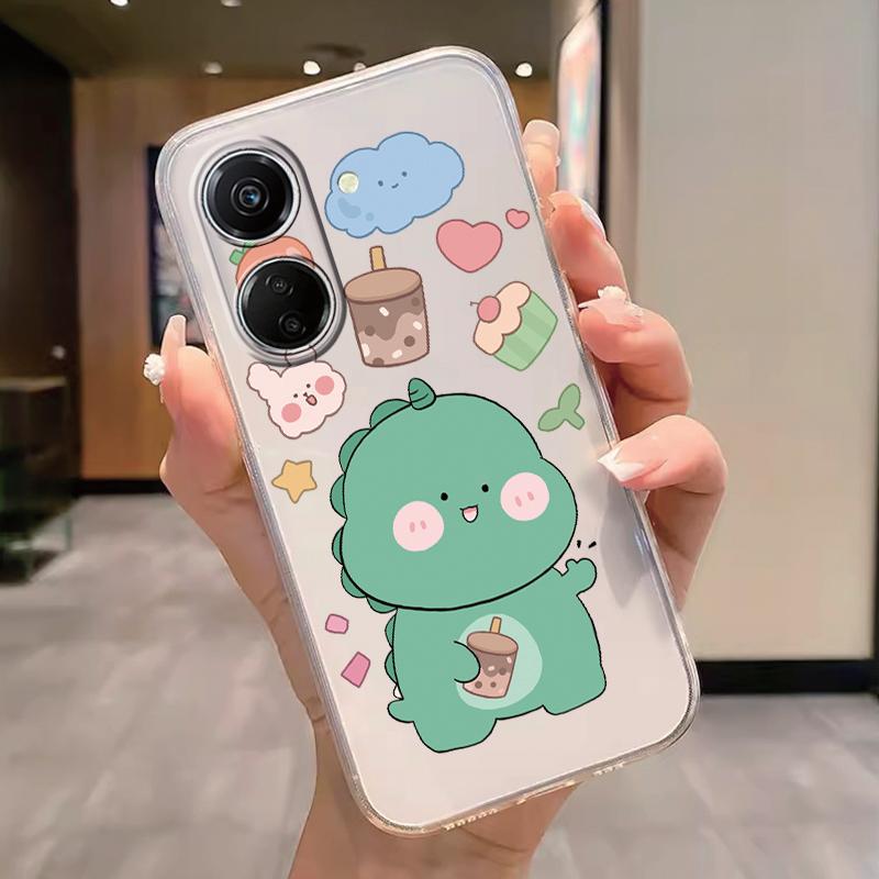Transparent Phone Case For Poco C65 Redmi Note 15 Pro+ Plus 14C Cover Cartoon Flowers Soft TPU Shockproof Funda Bags Heart Clear