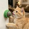 2Pcs Catnip Cat Lick Balls Rotating Catnip Ball Cat Toy Safe Healthy Kitten Chew Toy with Adhesive for Wall or Floor Cats Licking Chewing Play
