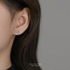 S925 Sterling Silver Blue Zircon Double Butterfly Stud Earrings, Dainty Fresh Fashion Jewelry for Wome