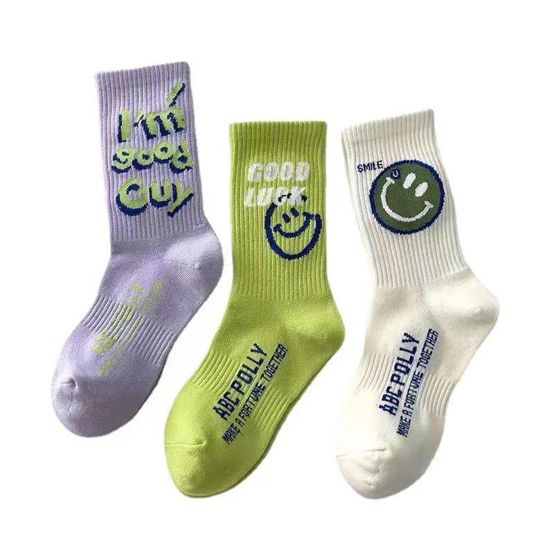 

Носки до середины икры флуоресцентно-зеленые с 3D-дизайном «Улыбающееся лицо» - Красочные и универсальные для мужчин и женщин, Идеальны для весенне-осенних трендов 3 Smiley Faces [One Pair] зелёный