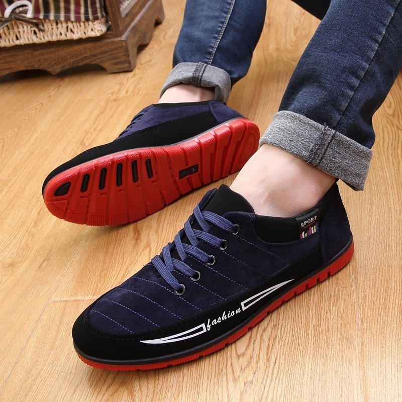 New Fashion Men Sneakers Casual Frosted Leather Running Shoes With Stylish Design And Comfortable Fit