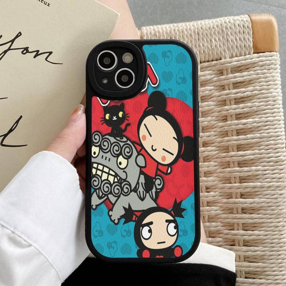 Cartoon Cute Pucca Phone Case Hard Leather For IPhone 16 15 14 13 12 Mini 11 14 Pro Max Xs X Xr 7 8 Plus Fundas