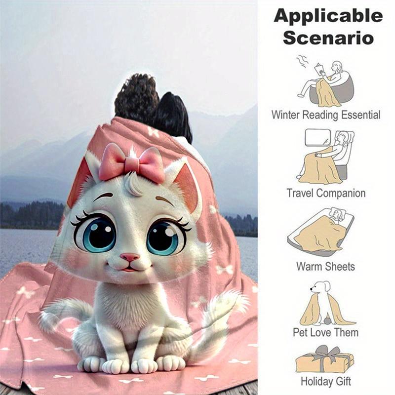 1pc Cute Cartoon Marie Cat, Seasonal Universal Home Decoration Blanket, Throw Blanket, for Decorating Your Own Sofa and Living Room, Super S