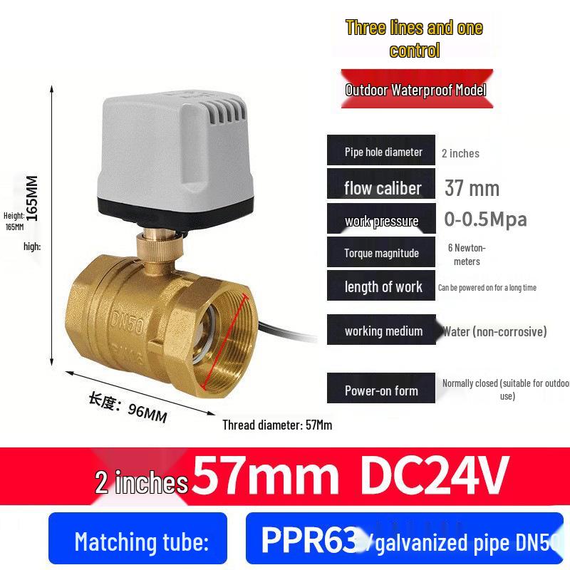 220V DN15 Měděný závitový elektrický kulový ventil pro regulaci vody