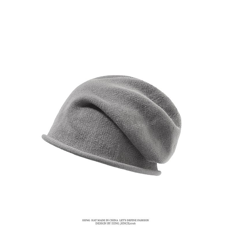 Ju Jingyi cold hat winter women's big head circumference stacking hat knitted autumn and winter hat thin outdoor