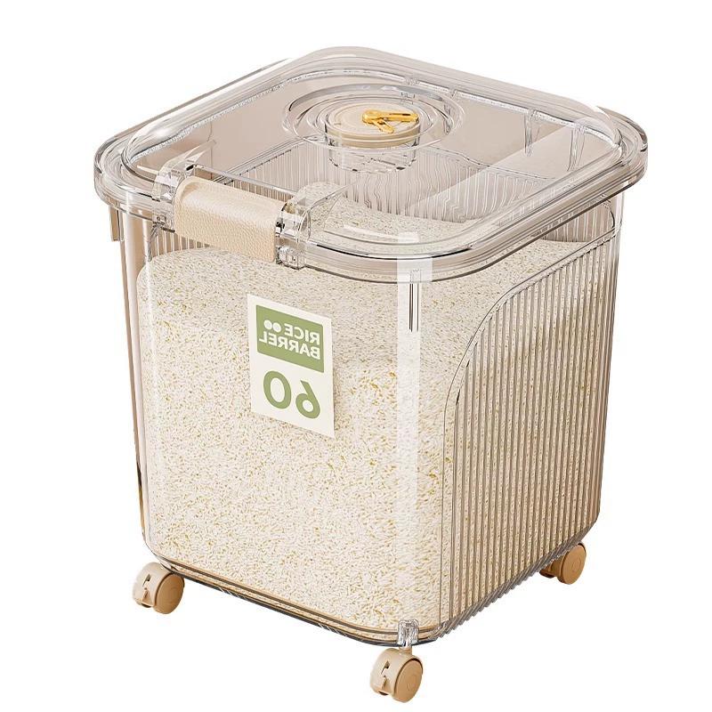 Contenedor de almacenamiento de arroz a prueba de humedad para cocina, caja organizadora de granos