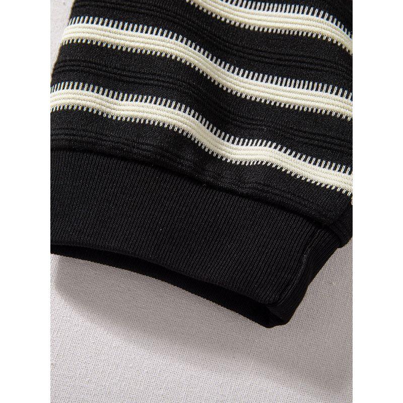 Long-Sleeved T-Shirt for Men, Autumn 2024 New Style, Loose-Fitting Base Shirt, Men's High Street Fashion Brand, Stylish Men's Striped Top